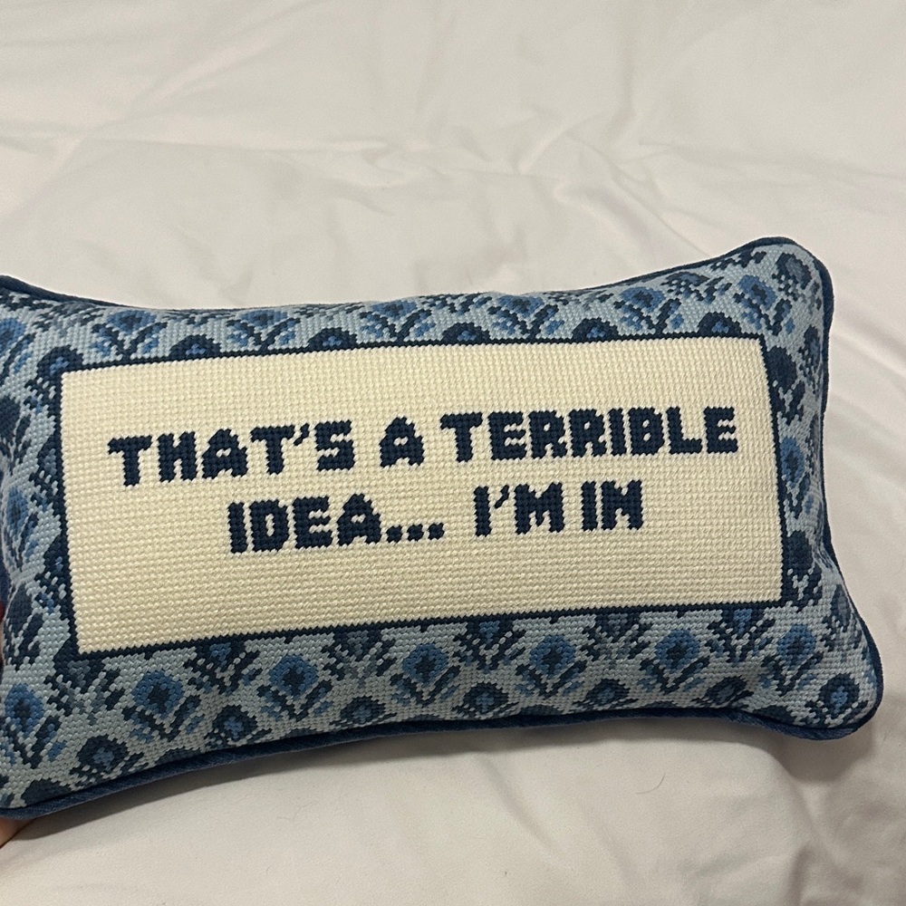 Blue and White Decorative Pillow
